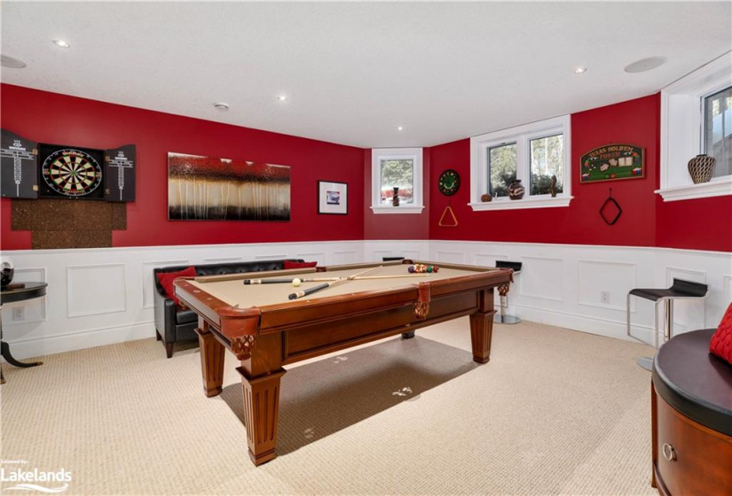 Pool room with table and equipment